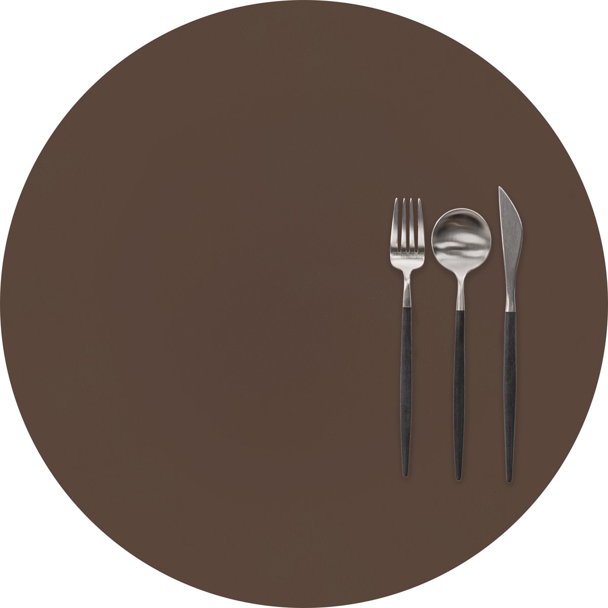ZICZAC - Placemat TOGO - SET/6 - Rond - Dubbelzijdig - Kunstleer - Dia 38 cm, bruin