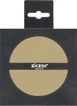 ZICZAC - Glasonderzetter TOGO - SET/12 - Kunstleder - dubbelzijdig, makkelijk schoon te maken, antislip - Rond - Dia 10 cm - Zand