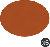Placemat Togo ovaal - kunststof - SET/6 - peach caramel - 33x45cm