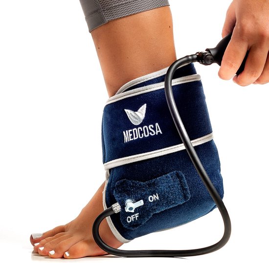 Sac de glace de compression Medcosa pour cheville | Gonflez-le avec notre enveloppement de pied pour fasciite plantaire | Compressez-vous pour un soulagement efficace de la douleur