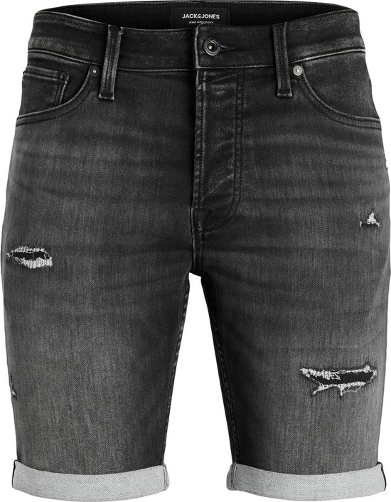 JACK & JONES Rick Icon Shorts regular fit - heren jeans korte broek - zwart denim - Maat: XS