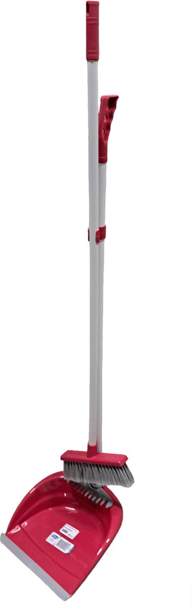 Goedkoopste Concorde Stoffer en blik met lange steel - 99 cm - kunststof - rood