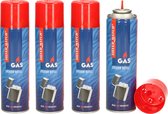 Humbert Aansteker gas/butaan gasfles - 5x - 250 ml - voor kooktoestellen/aanstekers