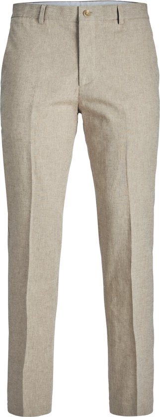 JACK & JONES Riviera Linen Trouser Fit slim fit - heren pantalon - beige - Maat: 50