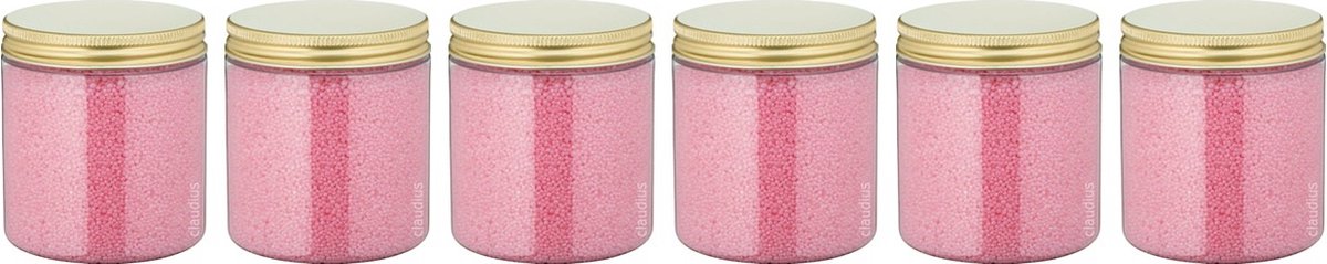 Goedkoopste Badkaviaar Rozen - 200 gram - Pot met gouden deksel - set van 6 stuks - bad parels voor in bad