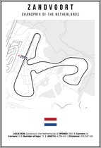 Circuit Zandvoort Exclusieve Zwart-Wit Poster - Luxe Premium Mat Papier - DUTCH GP