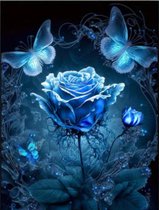 Peinture Diamond rose bleue 30x40 pierres rondes