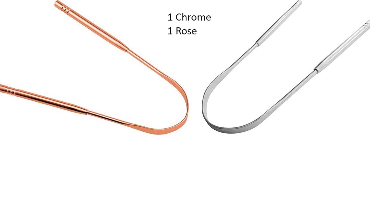 Goedkoopste Frisse Adem & Verbeterde Mondhygiëne – Roestvrijstalen Tongschraper Set (Chroom/Zilver & Roségoud