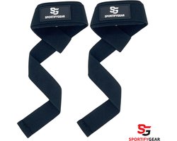 Sportifygear Straps Lifting - Deadlift Straps - Powerlifting - Bodybuilding - Gym Straps - Krachttraining Accessoires - Zwart/Materiaal