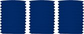 Treklampion - 3x - blauw - papier - Dia 16 x H20 cm - Sint Maarten lampionnen - Verjaardag/themafeest hangdecoratie