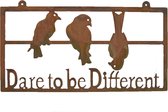 muurdecoratie - dare to be different - Iron Art -handmade -ecoroest -natuurlijk - wanddecoratie