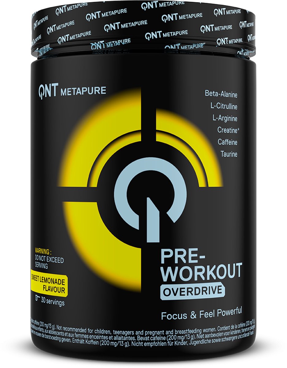 Goedkoopste QNT Pre Workout Lemon 390 gram