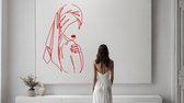 Vrouw7 - Silhouette - Metaalkunst - Wit - 95 cm- Line Art Decoratie - Muur Decoratie- Cadeau voor Vrouw- Inclusief ophangsysteem