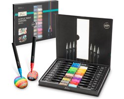 foto van Acrylstiften Set 20pcs - Tekenen & Kleuren - Schilderen voor Volwassenen - Voor Kunst en DIY - Magneetsluiting - Verfstiften - Stiften