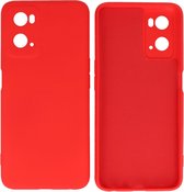 Hoesje Geschikt voor OPPO A76 4G - Fashion Telefoonhoesje Backcover - Siliconen Hoesje - Rood