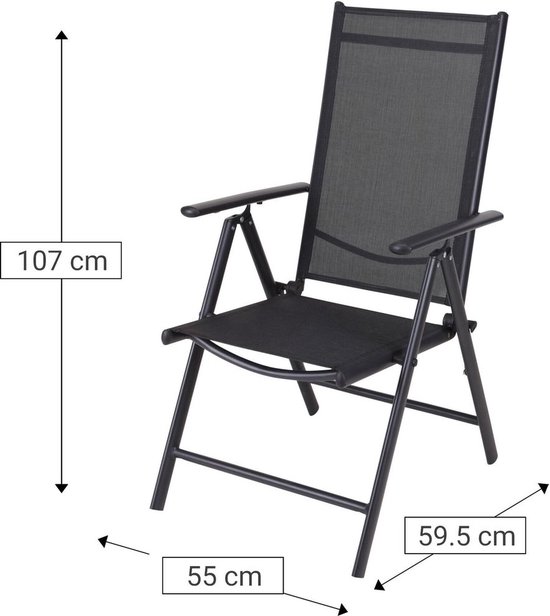 Relaxwonen - Tuinstoel - Relaxstoel - Kampeerstoel - Stoel voor Buiten - Aluminium - 7 Standen - Set van 2 Stuks - Grijs - 73 x 54 x 107CM van Merkloos — afbeelding 2