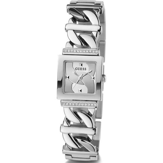 Guess Dames Horloge GW0603L1 Staal Quartz Vierkant met Schakelband