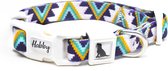 Lavendel Gedessineerde Hondenhalsband met Digitale Oeko-Tex Print, Gemaakt van Gerecycled Polyester, Verstelbaar, Nikkelvrij | Hondenhalsband, Halsband Hond, Hondentuig Middelgrote Honden, Traditionell, XL