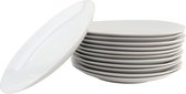 Assiettes plates OTIX - Assiettes - Set de 12 pièces - 26 cm - Wit avec bord doré - Porcelaine - CROCUS