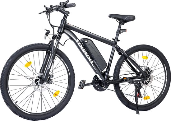 Foto: Touroll u1 29 inch off road tire elektrische mtb fiets met 250w motor 36v 13ah verwisselbare batterij max 65km actieradius shimano 21 versnellingen schijfrem ipx4 waterdicht zwart