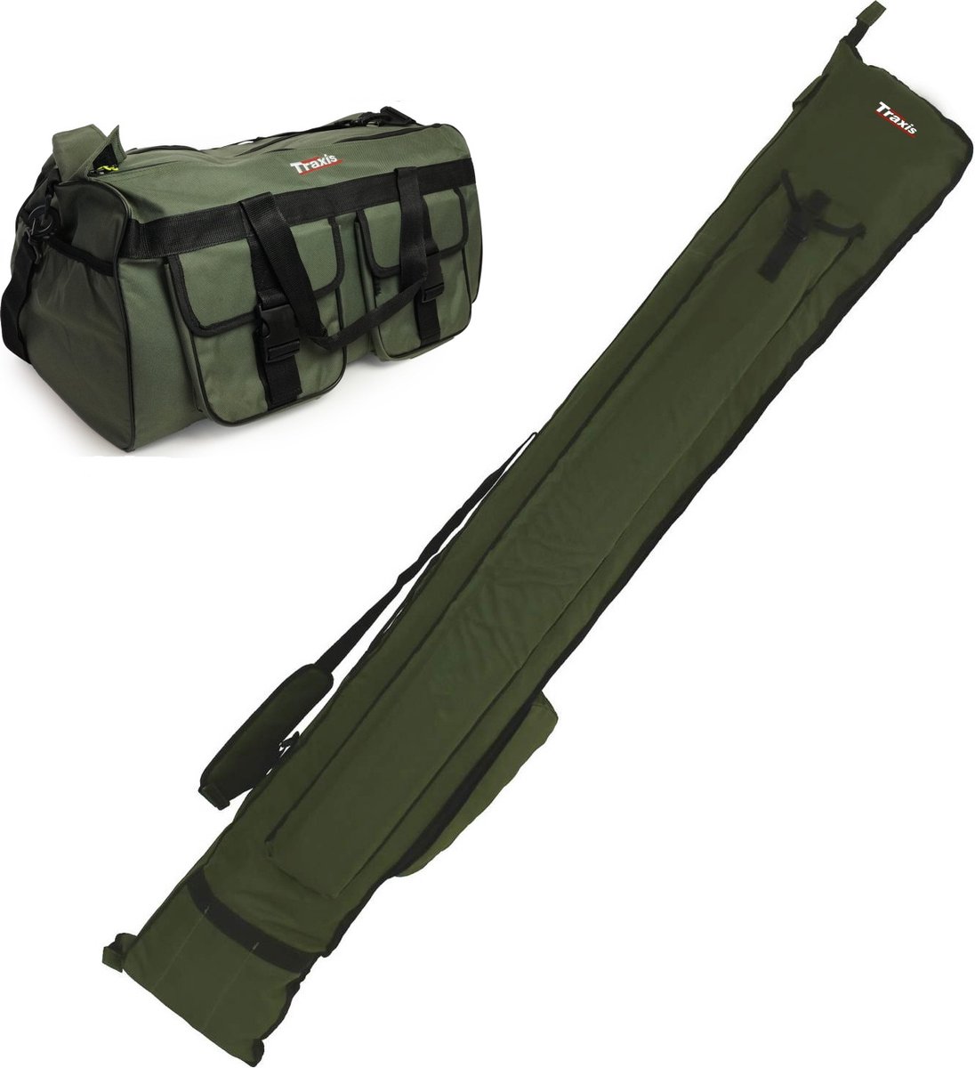 Traxis Vistassen set - Hengel foudraal - Vistas - Groen - Carryall - 12ft Holdall