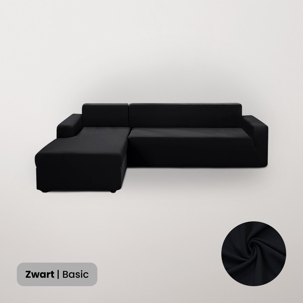 BankhoesDiscounter Basic Hoekbank Hoes – Hoekbank – Sofa Cover – Bankbeschermer – Bankhoezen Voor Hoekbank – Zwart – Set van M3 + M3