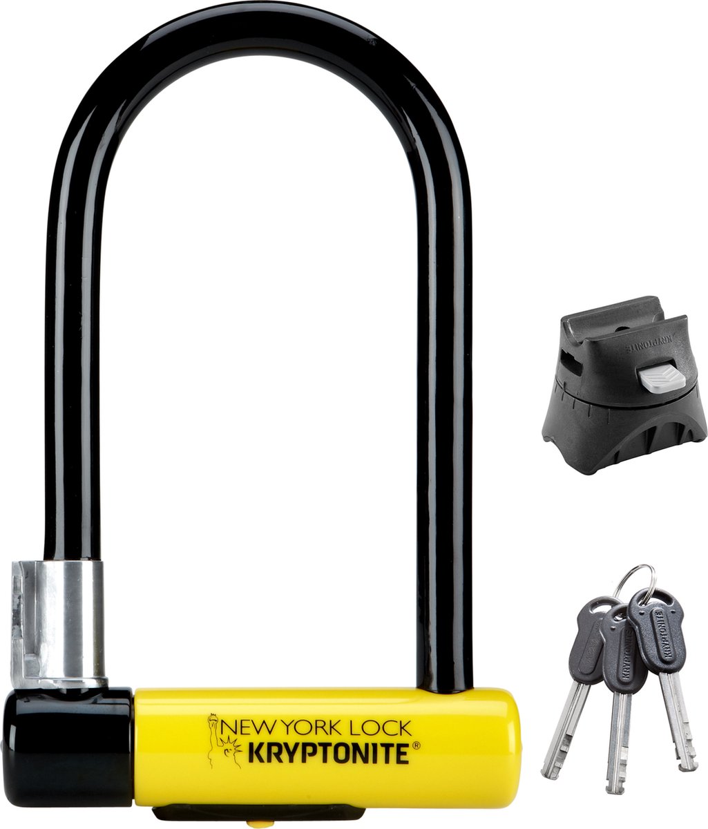 Kryptonite New York Lock STD Beugelslot – ART-4 Slot – Beugelslot Scooter en Motor – 26 cm lang – Geel