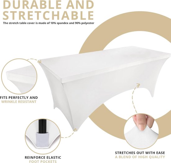 Tafelkleed wit voor Ronde tafel huren
