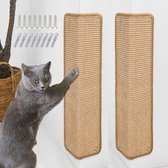 Krasbescherming voor katten, sisal, krabmat voor katten, kattenkrabmat voor bank, meubels, deur, krasbescherming, 60 × 25 cm (bruin)