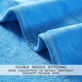 Plaid Dikke Fleece Deken 150x200 cm Hemelsblauw Zacht en Warm Dubbele Beddeken en Flanellen Sofa Throw Dubbelzijdig Omkeerbaar