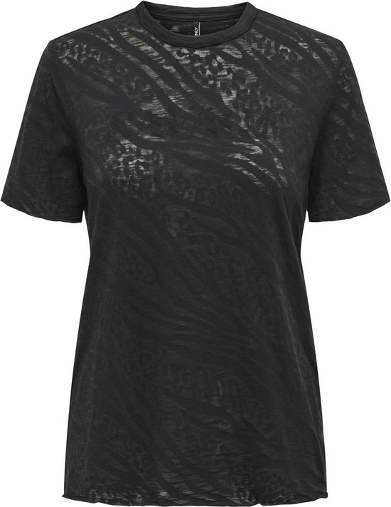 Only T-shirt Onlrebe S/s Top Box Jrs 15320988 Black/savage Dames Maat - XXL