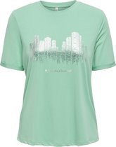 Only T-shirt Onlfree Life Reg S/s City Top Box J 15324129 Menthe verte/horizon Femme Taille - M