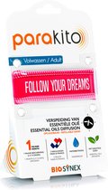 Para'kito - Anti-muggen armband - Volwassenen - Follow Your Dreams Fuchsia - Oplaadbaar