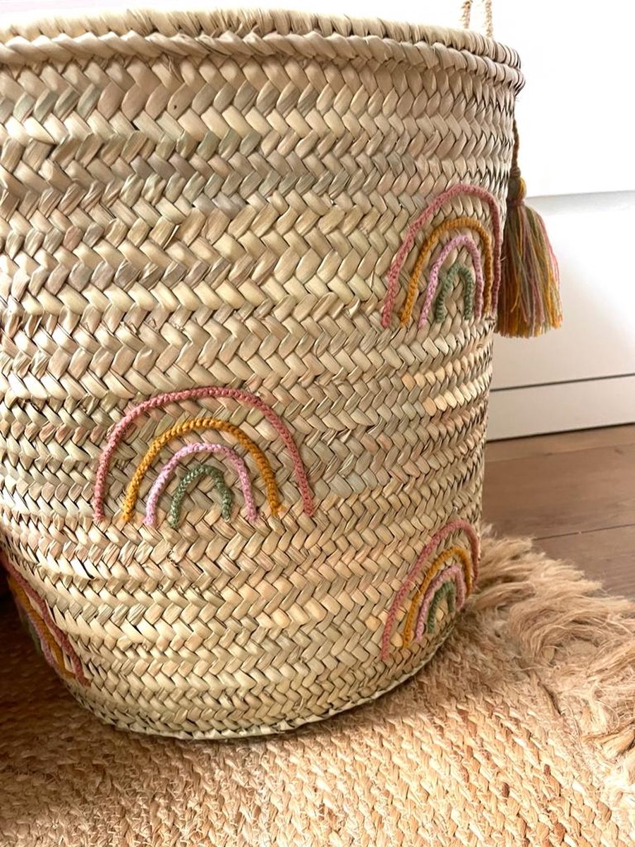 OrganiHaus 3 kleurrijke babymanden - Regenboog opslagset voor kamer