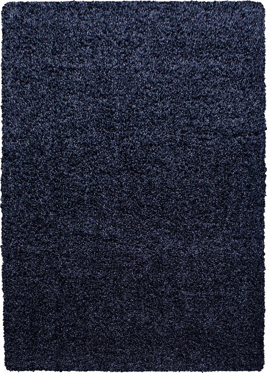 Pochon - Tapijt Life - Donkerblauw - 290x200x3 - Vloerkleed - Effen - Hoogpolige Vloerkleed - Rechthoekige Tapijt - Rechthoekige Vloerkleed