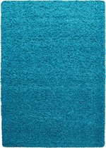 Pochon - Tapijt Life - Turquoise - 200x100x3 - Vloerkleed - Effen - Hoogpolige Vloerkleed - Rechthoekige Tapijt - Rechthoekige Vloerkleed