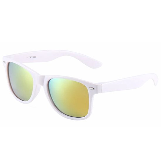 Fako Fashion® - Heren Zonnebril - Dames Zonnebril - Classic - UV400 - Wit Frame - Groen Spiegel van Fako Fashion® — afbeelding 2