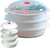 3 stuks magnetronborden met deksel: 3 vakken mealprepboxen magnetronbestendig met ventilatie - vershouddozen BPA-vrij voor verwarmen invriezen