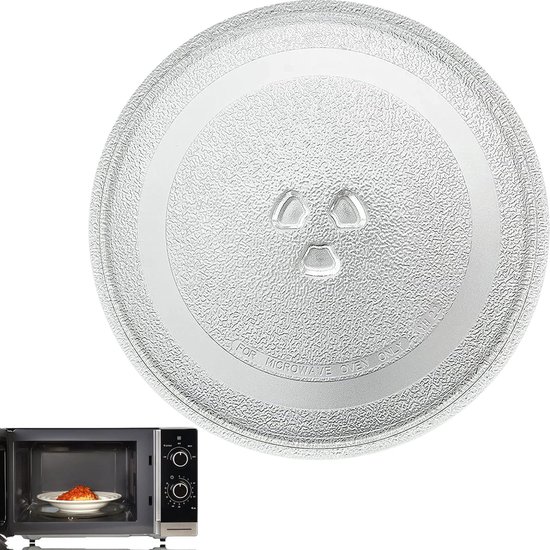 Plateau Tournant Micro-Ondes Universel 24,5 Cm En Verre - Avec 3 Clips De Fixation, Remplacement Pour Support Rond