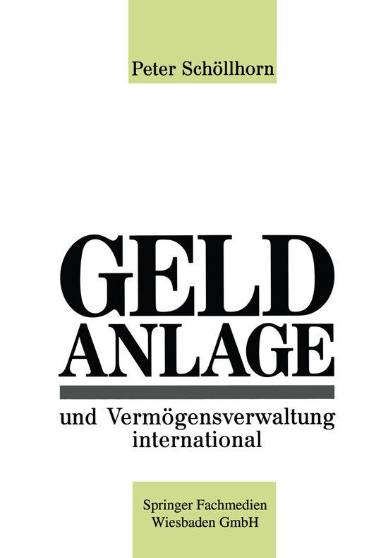 Geldanlage Und Vermögensverwaltung International - cover