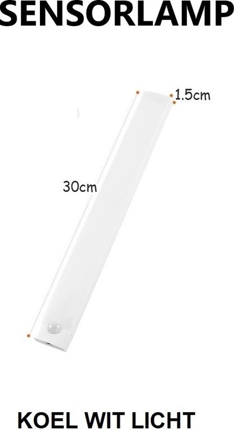 TechU™ Sensorlamp – Intelligente Lamp met Sensor – Automatisch aan & uit – 30 cm – Nachtlamp – USB Oplaadbaar – Koel Wit Licht