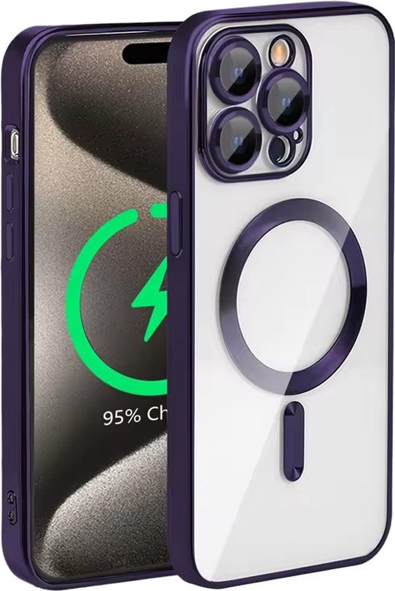 TG Techgrip - Hoesje Geschikt voor iPhone Xs Max Magsafe Compatible Donkerpaars - Back Cover Hoesje met ingebouwde 9H HD camera glas bescherming - Donkerpaars Hoes Geschikt voor iPhone XSMax