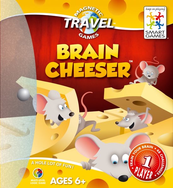 SmartGames - BrainCheeser - magnetisch reisspel - 48 opdrachten - hersenbreker - Kaas met muizen - SmartGames
