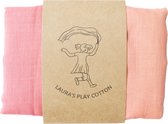 Laura’s Play Cotton - Speeldoek - Pastel Regenboog - 120 x 120 cm - Jongleersjaaltje - Jongleerdoekje - Speelzijde - Organisch Katoen