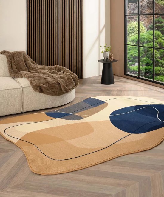 Organisch vloerkleed - Ease Stone blauw 160x230 cm