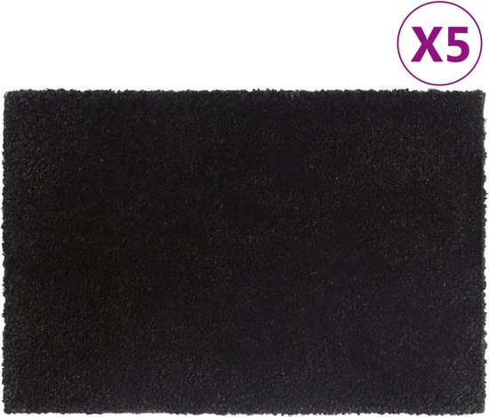 vidaXL-Deurmatten-5-st-40x60-cm-getufte-kokosvezel-zwart