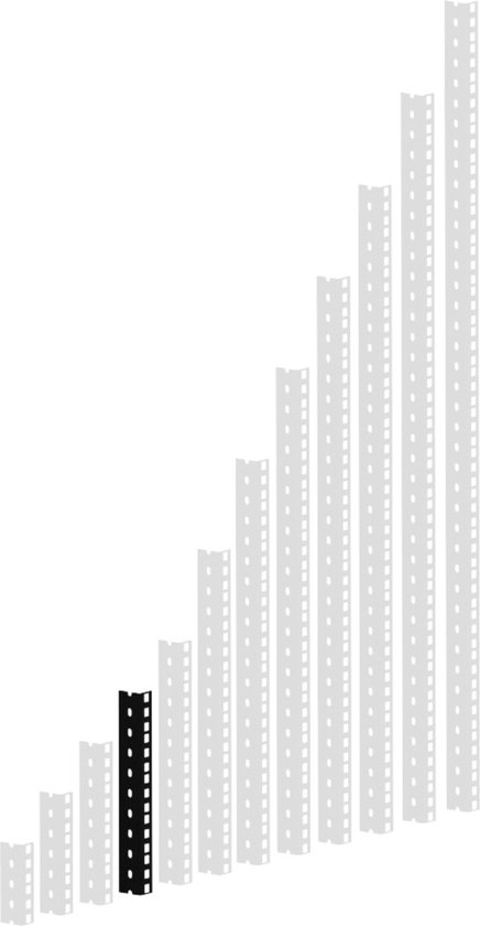 Adam Hall 61535B5 Rackrail, zwart geperforeerde gaten, 5 HE - Profiel