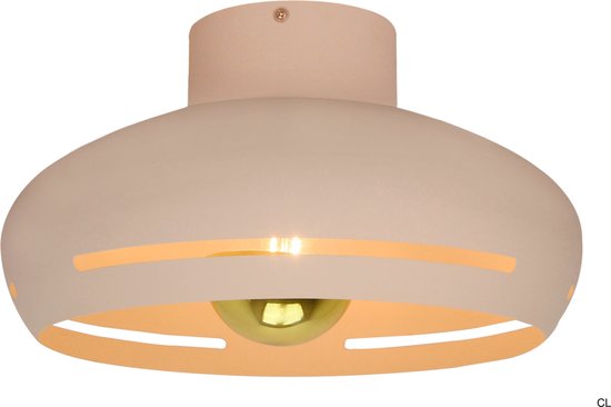 Chericoni Striscia Plafondlamp - 1 lichts - Ø35cm - Cream - IJzer, Metaal - Wandschakelaar - Italiaans Design - Nederlandse Fabrikant