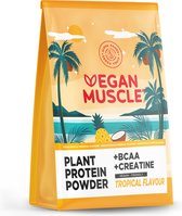 Alpha Foods Vegan Muscle Proteine poeder - Eiwitpoeder goed als maaltijdshake of ontbijtshake, Plantaardige Proteine Shake, 600 gram, Pina Colada smaak