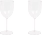 Wijn Kunststof Glazen - set van 2 – Kunststof – Transparant – Feest– Bruiloft